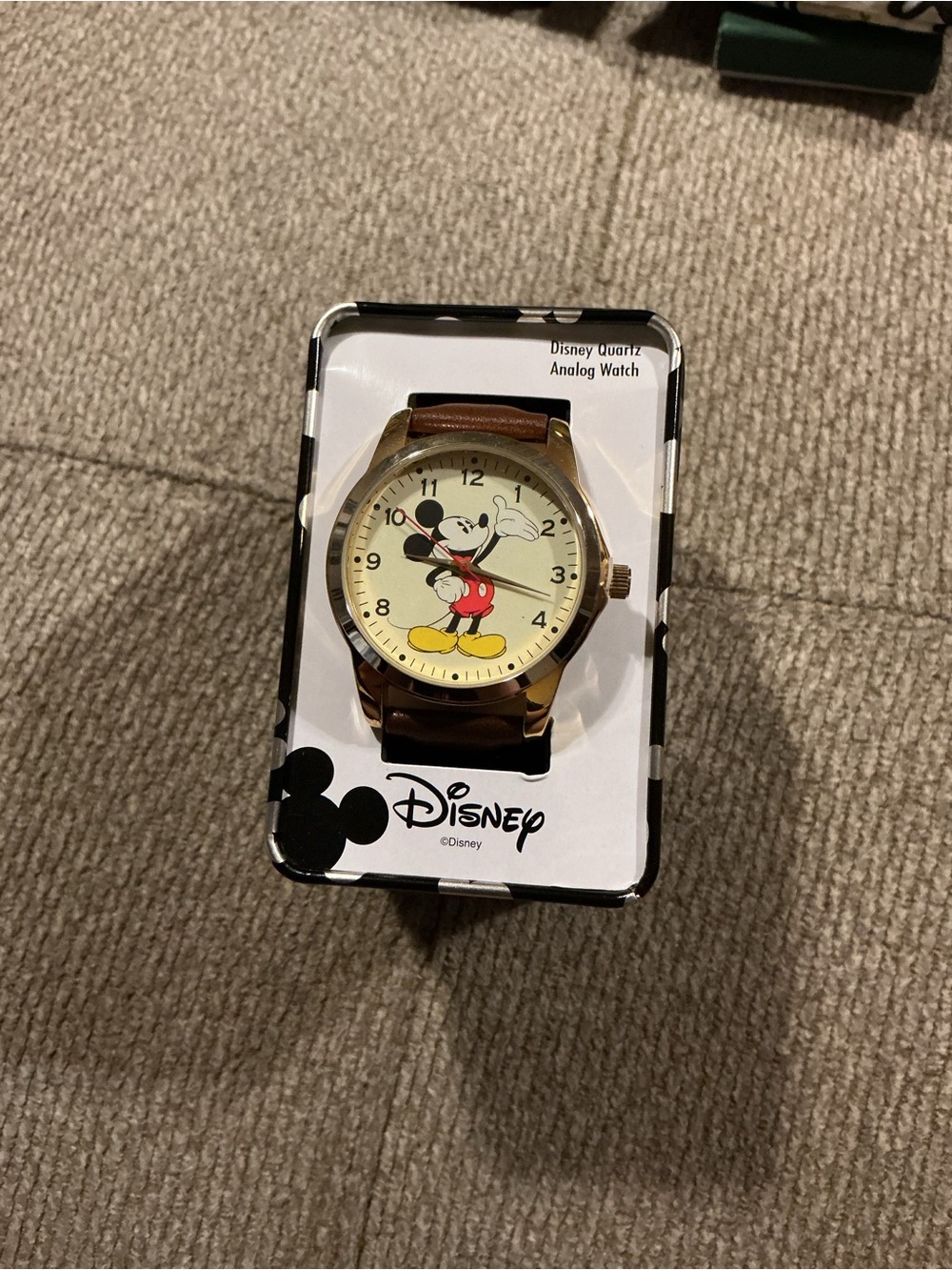 Unisex Mickey Watch - Brown Leather Strap